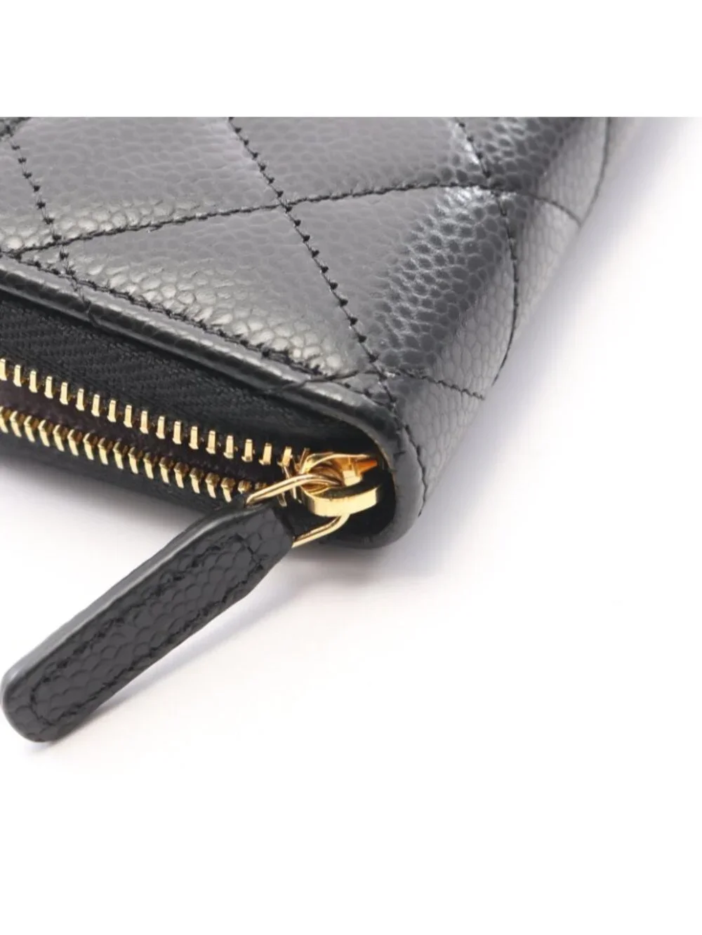 Chanel Coin Purse Classic Zip Quilted Black Caviar Leather